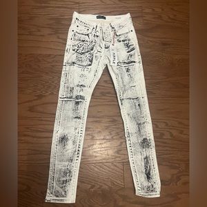Purple Brand Special Denim with a Pigment Oil Wash Print.